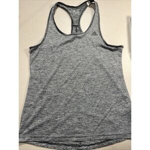 Adidas Size Medium Razorback Grey Striped Tank Top Women's